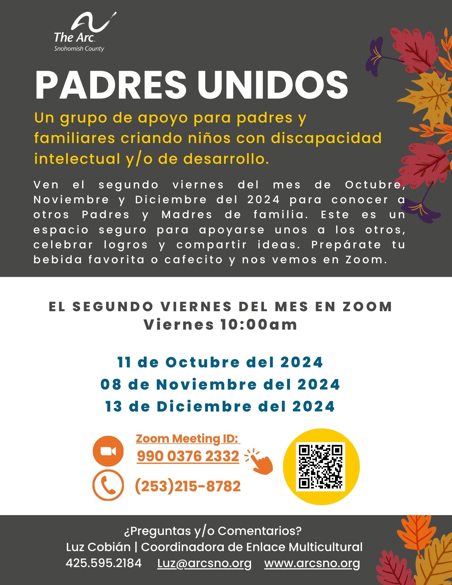 Un grupo de apoyo para padres y familiares criando niños con discapacidad intelectual yo de desarrollo. 1