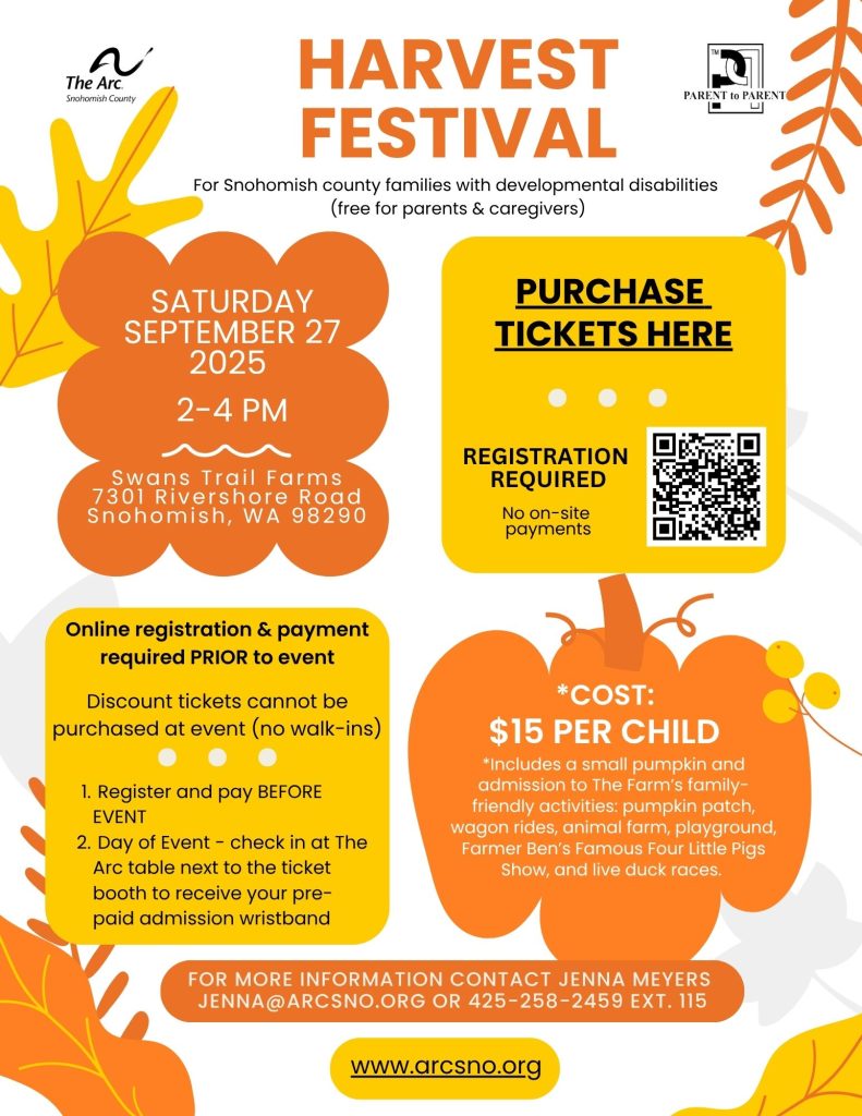 A flier displayed with orange and yellow leaves and pumpkins